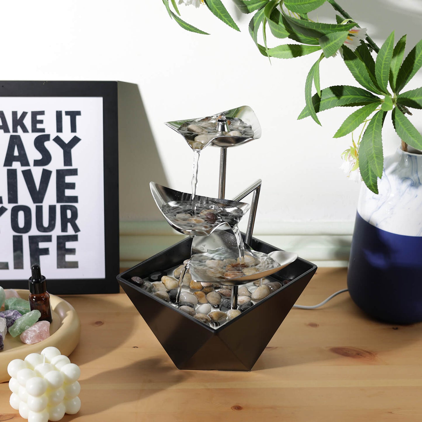 Trilogy 3-Tier 304 Metal Tabletop Fountain