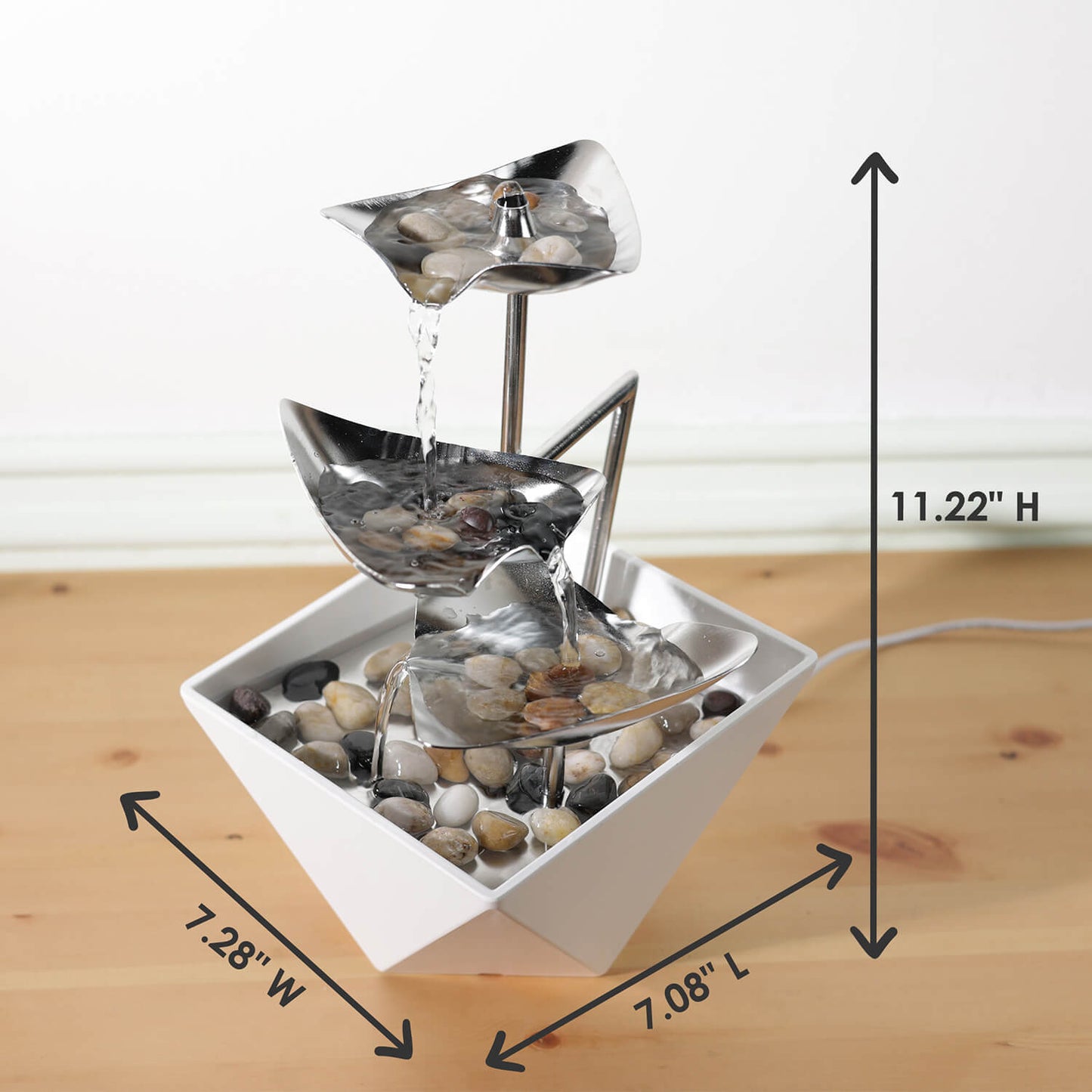 Trilogy 3-Tier 304 Metal Tabletop Fountain
