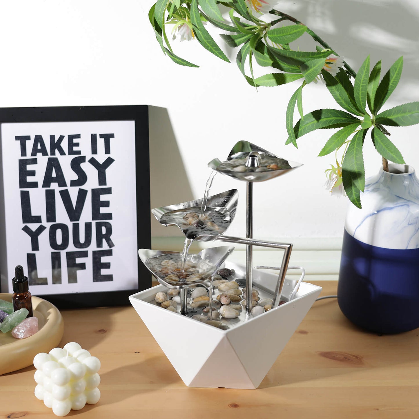 Trilogy 3-Tier 304 Metal Tabletop Fountain