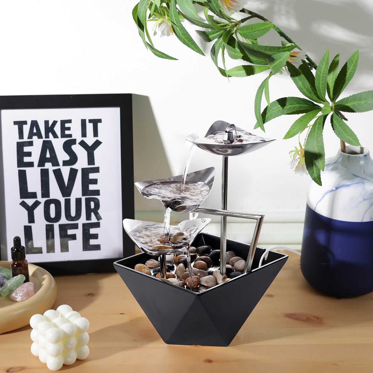 Trilogy 3-Tier 304 Metal Tabletop Fountain