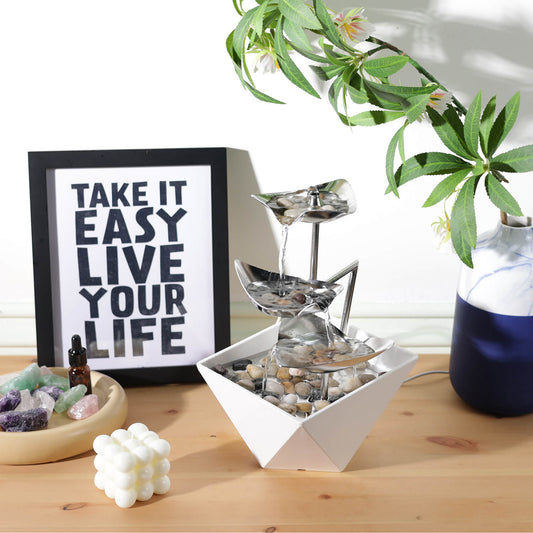 Trilogy 3-Tier 304 Metal Tabletop Fountain